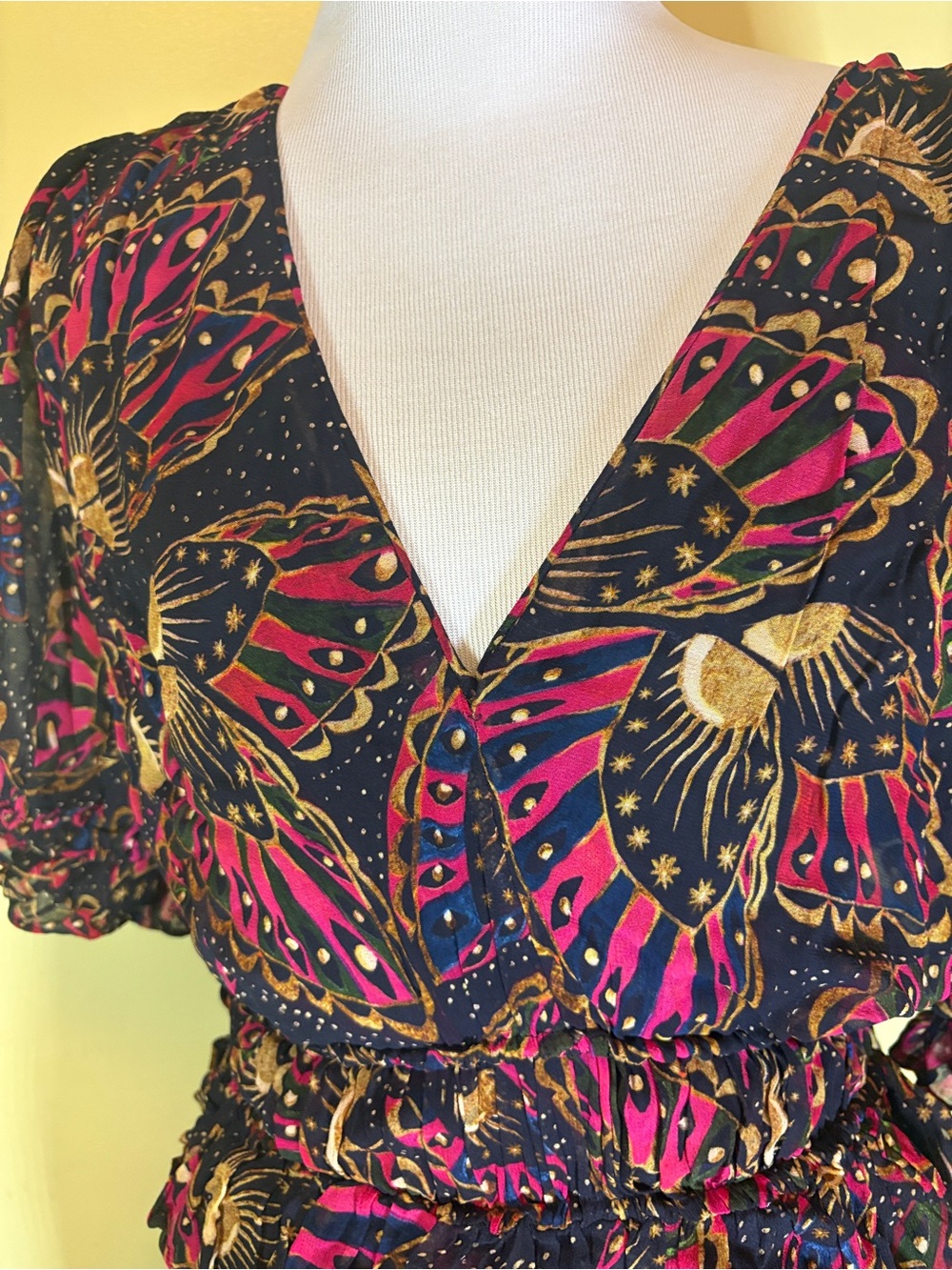 Farm Rio Butterfly Sky Tiered Maxi Dress. Medium NWT - Picture 6 of 15